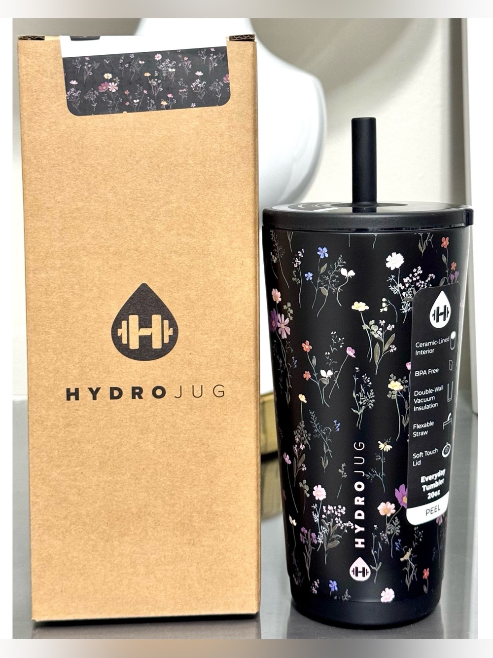 Hydrojug 20oz Everyday Tumbler‎, MIDNIGHT FLORAL